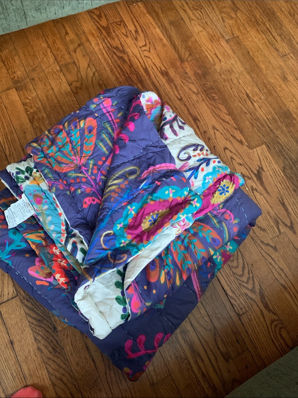 Natural Life Vibrant Multicolor Quilted Comforter Set with two shams f/q